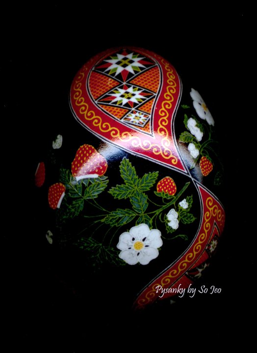 Strawberries Ukrainian Easter Egg Pysanky By So Jeo